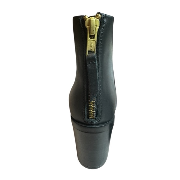 Nisolo Dari Black Leather Commuter Ankle Boots With Back Gold Zipper Size 6.5 - Picture 5 of 11